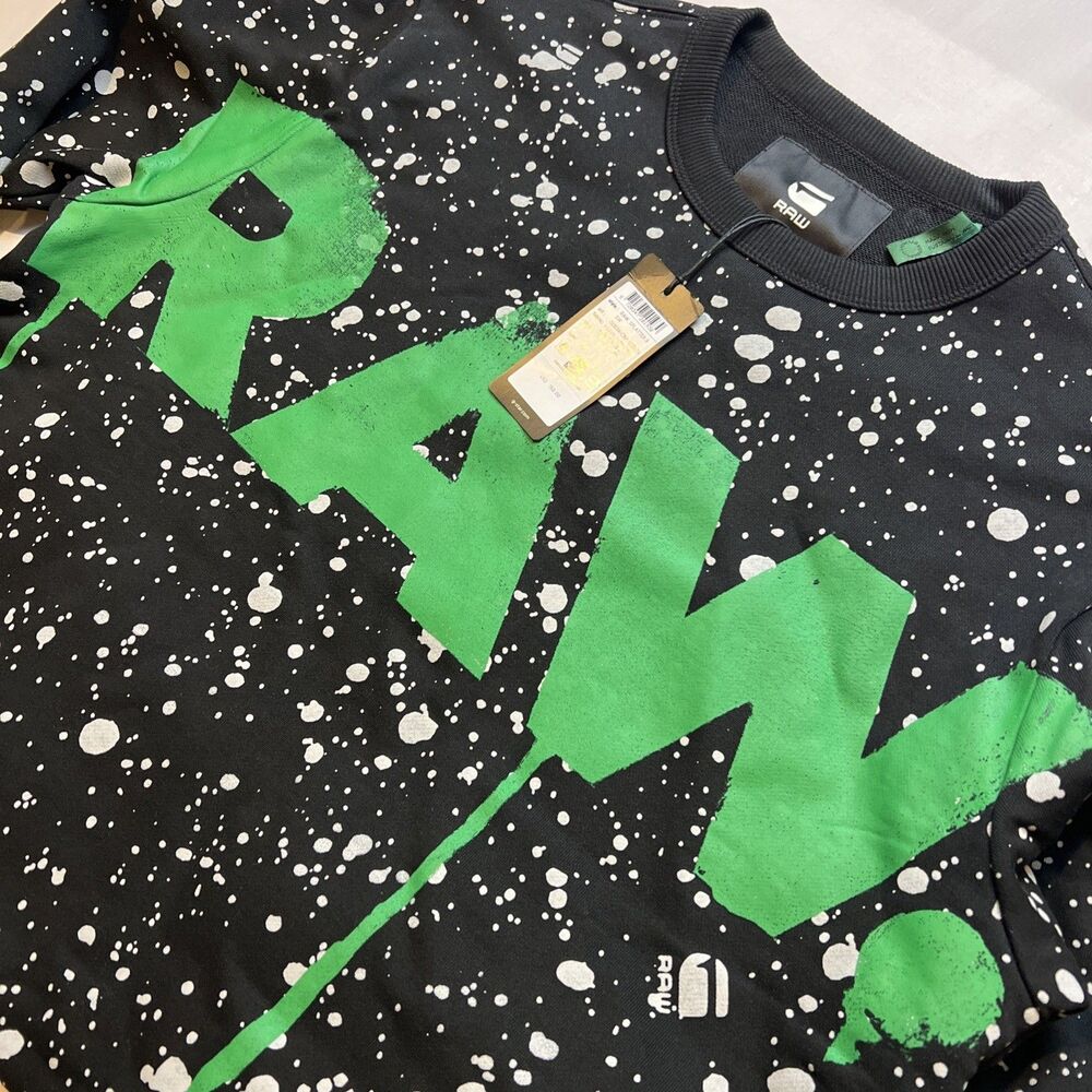 G-Star Raw Splatter Crew Neck Sweatshirt $150 Large NWT